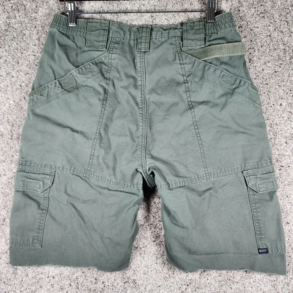 5.11 Tactical Cargo Shorts Mens 34 Green Cutoff Raw Hem Utility Good